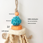 Parrot Toys Factory - Wood Rattan Balls Loofah Skewers Custom OEM