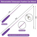 Cat Teaser Wand Supplier - Replaceable Feather Extendable Rod Custom