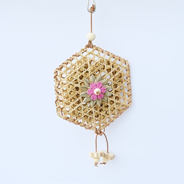 Parrot Toys Supplier - Bamboo Foraging Cage with Palm Leaves Custom Design