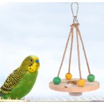 Bird Toys Supplier - Wooden Swing with Feeder Cup Stand Custom Design
