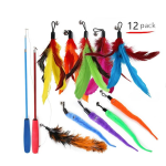 Cat Teaser Wand Supplier - Replaceable Feather Extendable Rod Custom