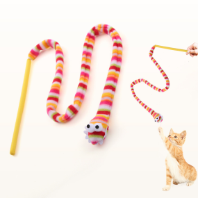 Pet Toy Manufacturer - Rainbow Snake Stuffed Bell Funny Stick Custom