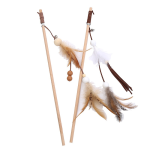 Pet Supplies Supplier - Minimalist Wood Feather Teaser Stick Custom OEM