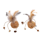 Cat Chew Toy Factory - Rattan Ball Bell with Catnip Custom Design