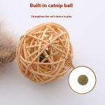 Cat Chew Toy Factory - Rattan Ball Bell with Catnip Custom Design