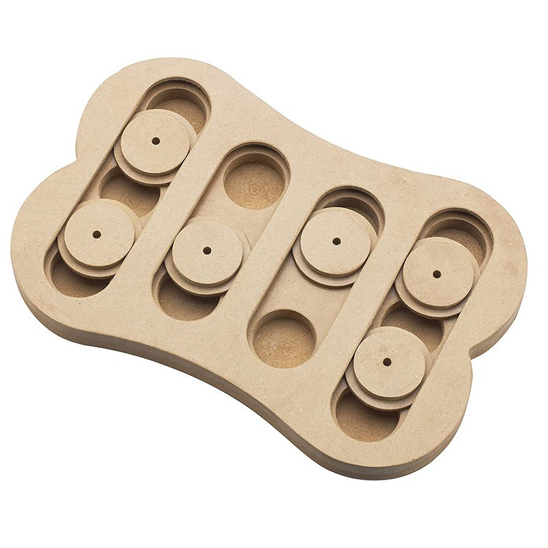 Dog Toy Manufacturer - Wooden Puzzle Feeder 5cm Bone Custom Design
