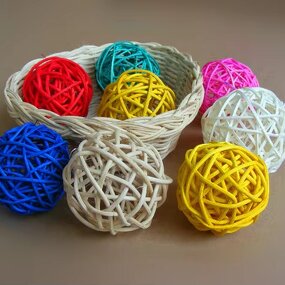 Cat Toy Manufacturer - Rattan Woven Balls with Bell Interactive Custom