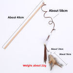 Pet Supplies Supplier - Minimalist Wood Feather Teaser Stick Custom OEM