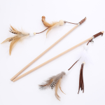 Pet Supplies Supplier - Minimalist Wood Feather Teaser Stick Custom OEM