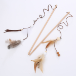 Pet Supplies Supplier - Minimalist Wood Feather Teaser Stick Custom OEM