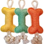Dog Toy Manufacturer - Cotton Rope Loofah Squeaky Bone Custom