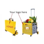 Shopping Trolley Supplier - 55L Foldable Rolling Cart Portable