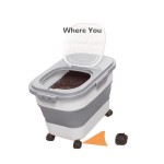 Pet Food Storage Supplier - Large Capacity Airtight Foldable Bin
