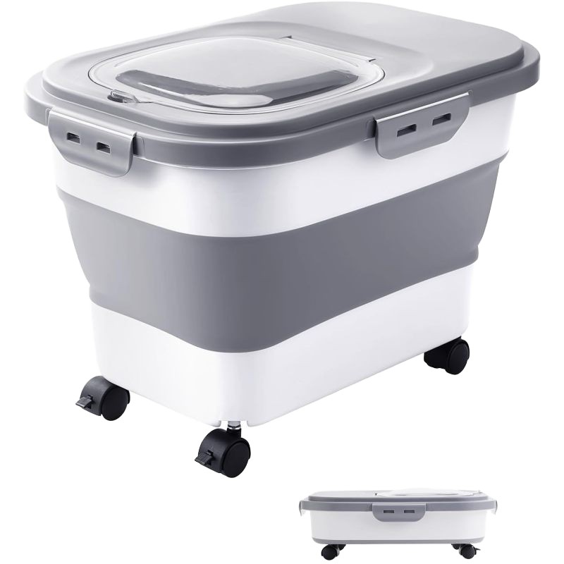 Pet Food Storage Supplier - Large Capacity Airtight Foldable Bin