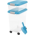 Pet Food Storage Supplier - 45Qt Blue Airtight Container with Scoop
