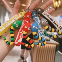 Rainbow Snake Keychain Supplier - PVC Plastic Soft Glue Doll