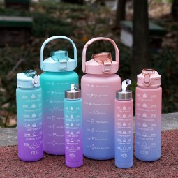 Water Bottle Set Supplier - 3in 1 Sport Half Gallon Plastic Bottle
