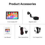 CarPlay Adapter Factory - 8-Inch HD Wireless Magnetic Dash Cam
