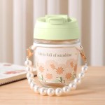 玻璃水杯厂家-可爱双饮珍珠便携