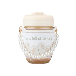 Glass Water Cup Factory - Cute Double Drink Pearl Portable