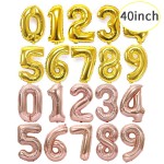 Foil Balloons Factory - Large Number 40 Inch Gold Silver