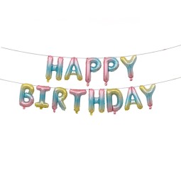 Birthday Letter Set Supplier - 16-inch Gradient Color with Ribbon