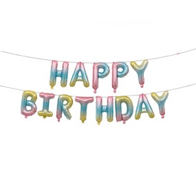 Birthday Letter Set Supplier - 16-inch Gradient Color with Ribbon