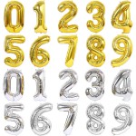Foil Balloons Supplier - 16 Inch Gold Number Silver Birthday Party
