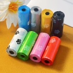 宠物废物袋厂家-6件爪印塑料清洁袋