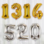 Foil Balloons Supplier - 16 Inch Gold Number Silver Birthday Party