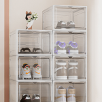 Shoe Storage Box Supplier - Moisture-Proof Transparent Plastic Stackable