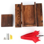 松鼠喂食器厂家-木质野餐桌带伞架