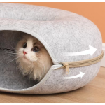 毛毡猫窝厂家-圆形甜甜圈半封闭可洗