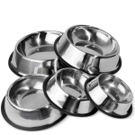 Pet Feeding Bowl Factory - Custom Logo Stainless Steel Rubber Base