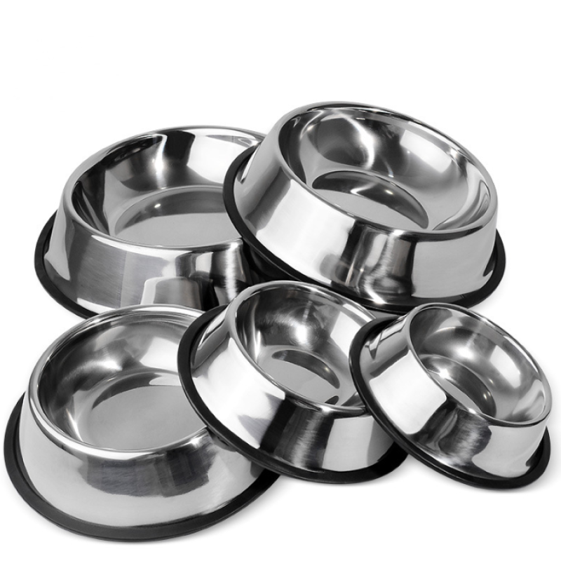 Pet Feeding Bowl Factory - Custom Logo Stainless Steel Rubber Base