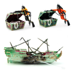 Resin Aquarium Ornament Manufacturer - Rotten Ship Frogman Treasure
