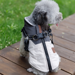 冬季狗狗外套厂家-防水法兰绒可拆卸背带