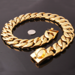 狗狗链项圈厂家-32mm雕刻18K镀金