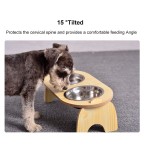 宠物碗厂家-加高陶瓷不锈钢木架