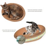 纸板抓板厂家-椭圆形高密度带猫薄荷