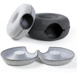 毛毡猫窝厂家-圆形甜甜圈半封闭可洗