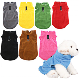 Small Dog Sweater Supplier - Cat Fleece Vest with Leash Ring