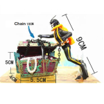 Resin Aquarium Ornament Manufacturer - Rotten Ship Frogman Treasure