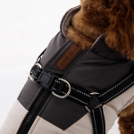 冬季狗狗外套厂家-防水法兰绒可拆卸背带