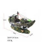 树脂战舰装饰厂家-海盗船形鱼缸装饰