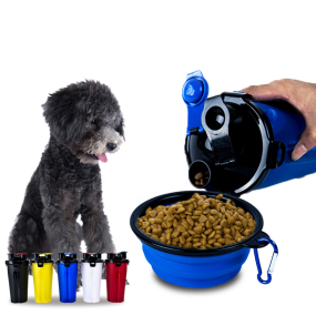 Dog Travel Bottle Supplier - 2 in 1 Food Water Storage Container