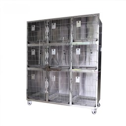 Veterinary Cage Factory - Nine Compartments Stainless Steel