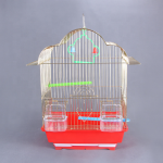 鸟笼厂家-金色圆顶经济旅行悬挂笼
