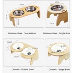 宠物碗厂家-加高陶瓷不锈钢木架