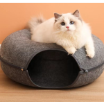 毛毡猫窝厂家-圆形甜甜圈半封闭可洗